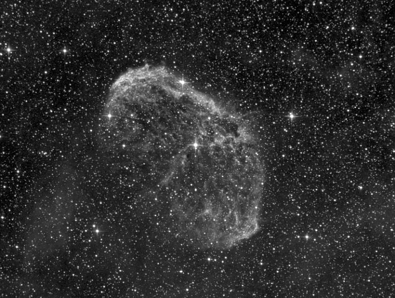 20100820-NGC6888.jpg -  NGC6888                                                                                                          Objet:                 Date:                 Optique:                 Caméra:                 Filtres:                 Temps de pose:                 Détails de prise de vue:                 Guidage:                 Notes:                                                                         NGC6888 - Nébuleuse                 20 août 2010 à  22h53 TU                  Télescope perso 402 mm focale 1805 mm.  Correcteur de champ  Baader MPCC                  Caméra CCD  QSI583s                  H-Apha Astronomik 12nm                 16 minutes                 Ha 8 x 2min. Binning2x2. dark/flat/offset.                 Caméra  DMK31AU03 USB  sur lunette  Orion Short tube 80/400  (focale de guidage 400mm)                                                                                        
